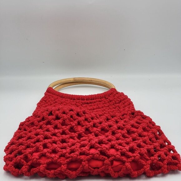 Crochet Tote handbag purse, boho granny core knitted purse. By Top Shop - Picture 13 of 16